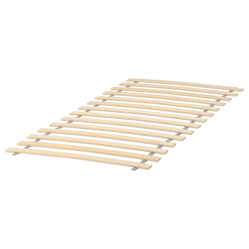 LURÖY birch & beech bed slats for mattress support.