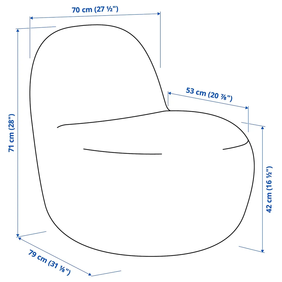 Illustration with measurements for the product: LILLESÄTER.