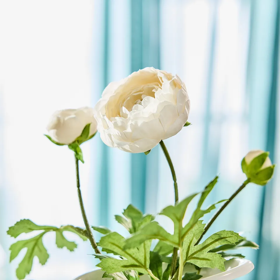 SMYCKA Artificial flower, in/outdoor Ranunculus/white, 52 cm
