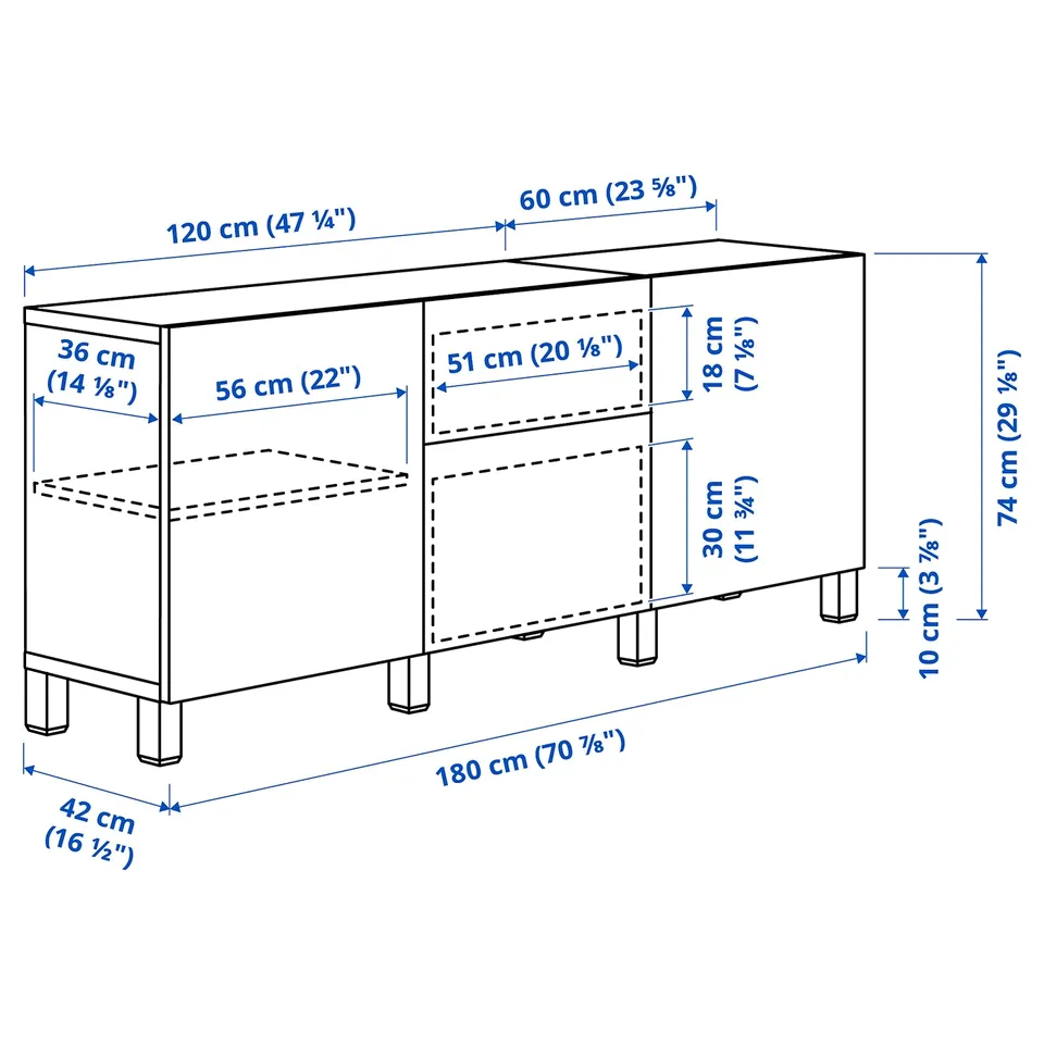 part: BESTÅ storage combination with drawers