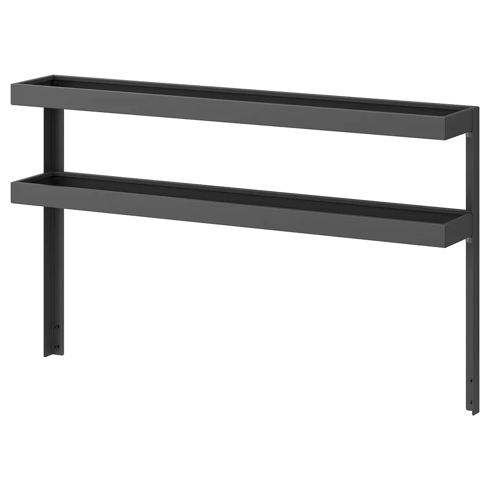 BÅTSKÄR Add-on unit with shelves, outdoor/dark grey, 120x70 cm