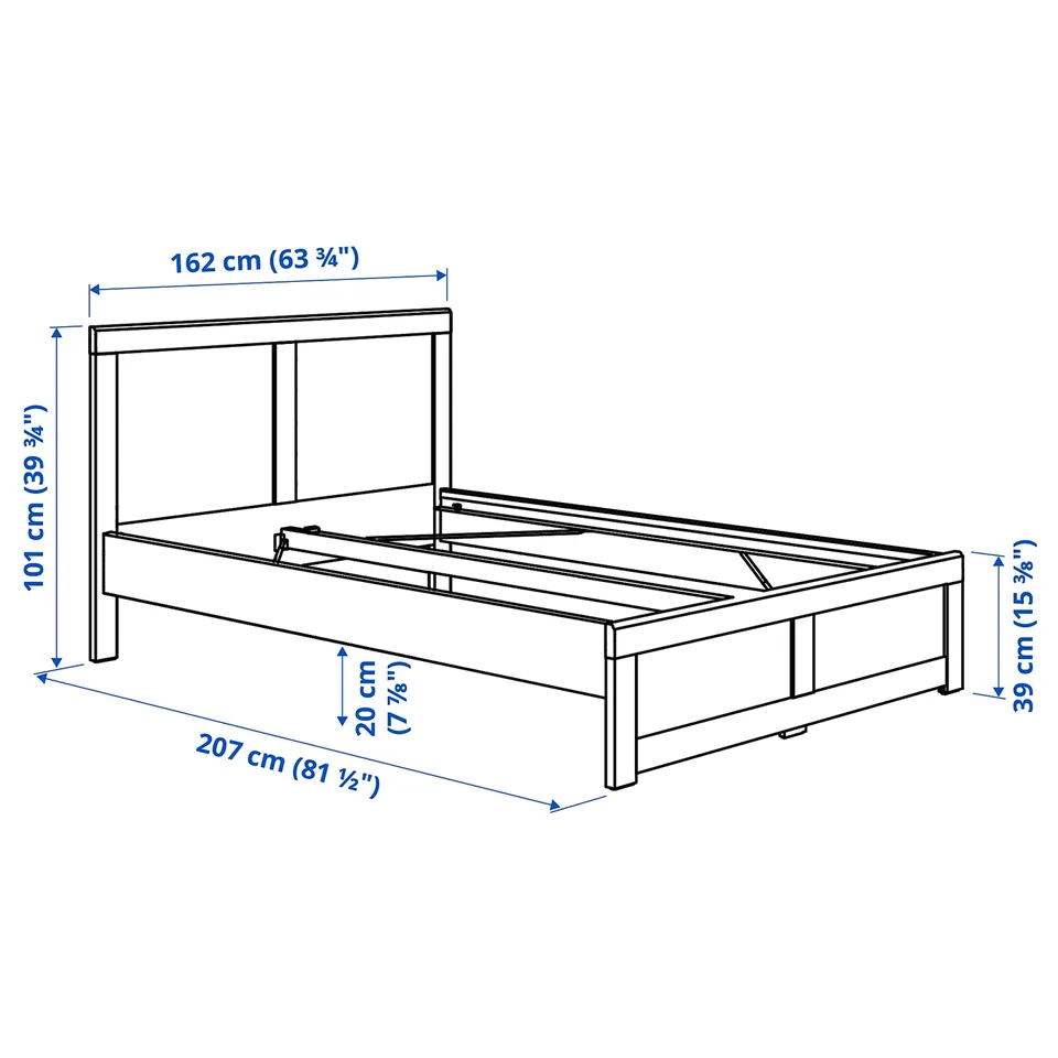 FÅGELFJÄLLET Bedroom furniture, set of 4, off-white, 150x200 cm