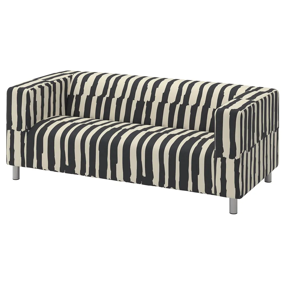 KLIPPAN 2-seat sofa, Grimsmåla black/beige