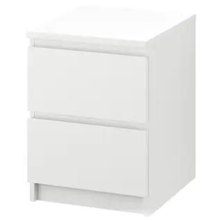 MALM chest of 2 drawers, white, 40x55 cm