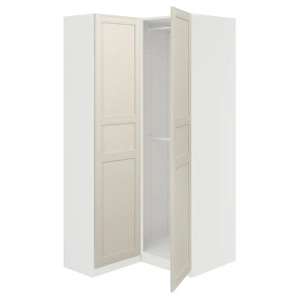 PAX / FLISBERGET Corner wardrobe, white/off-white, 111/88x201 cm
