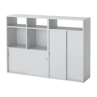 SPIKSMED cabinet combination, light grey, Width 136.7 x Depth 32.0 x Height 96.4 cm