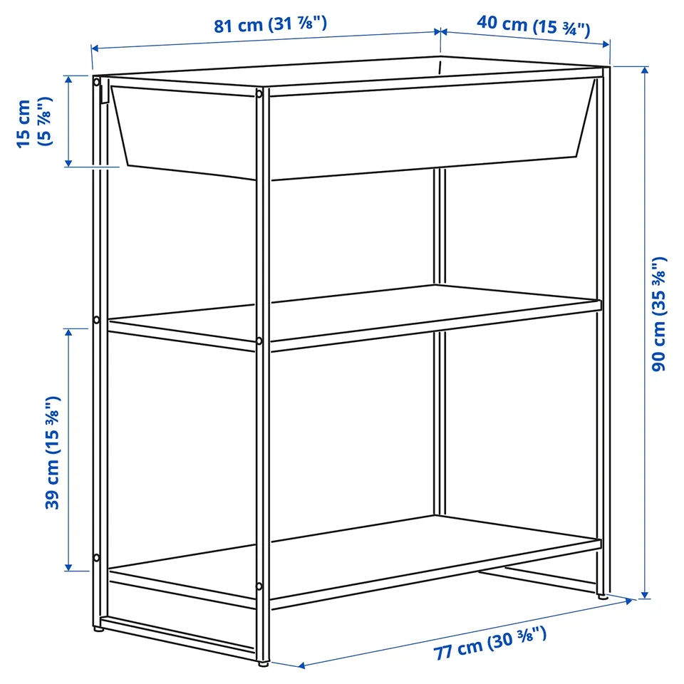 Illustration with measurements for the product: JOSTEIN.