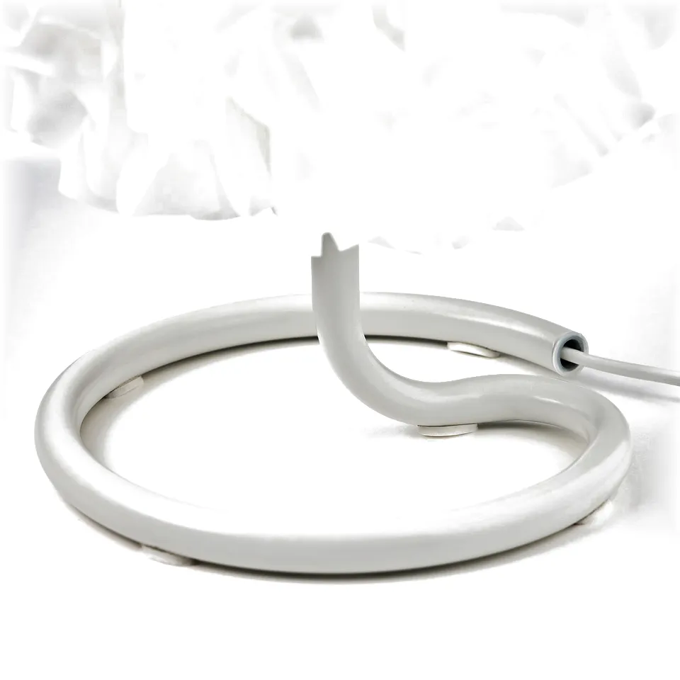 Modern white lamp with soft, cloud-like shade.