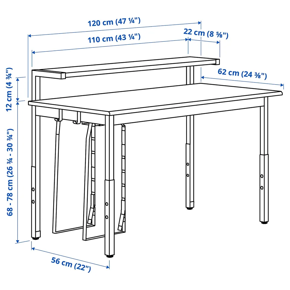 Illustration with measurements for the product: UTVISNING.