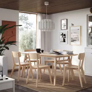 LISABO/VOXLÖV set: dining table + chair x6