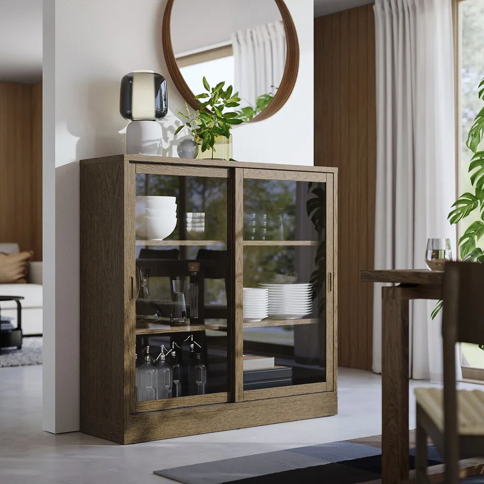 part: TONSTAD cabinet with sliding glass doors