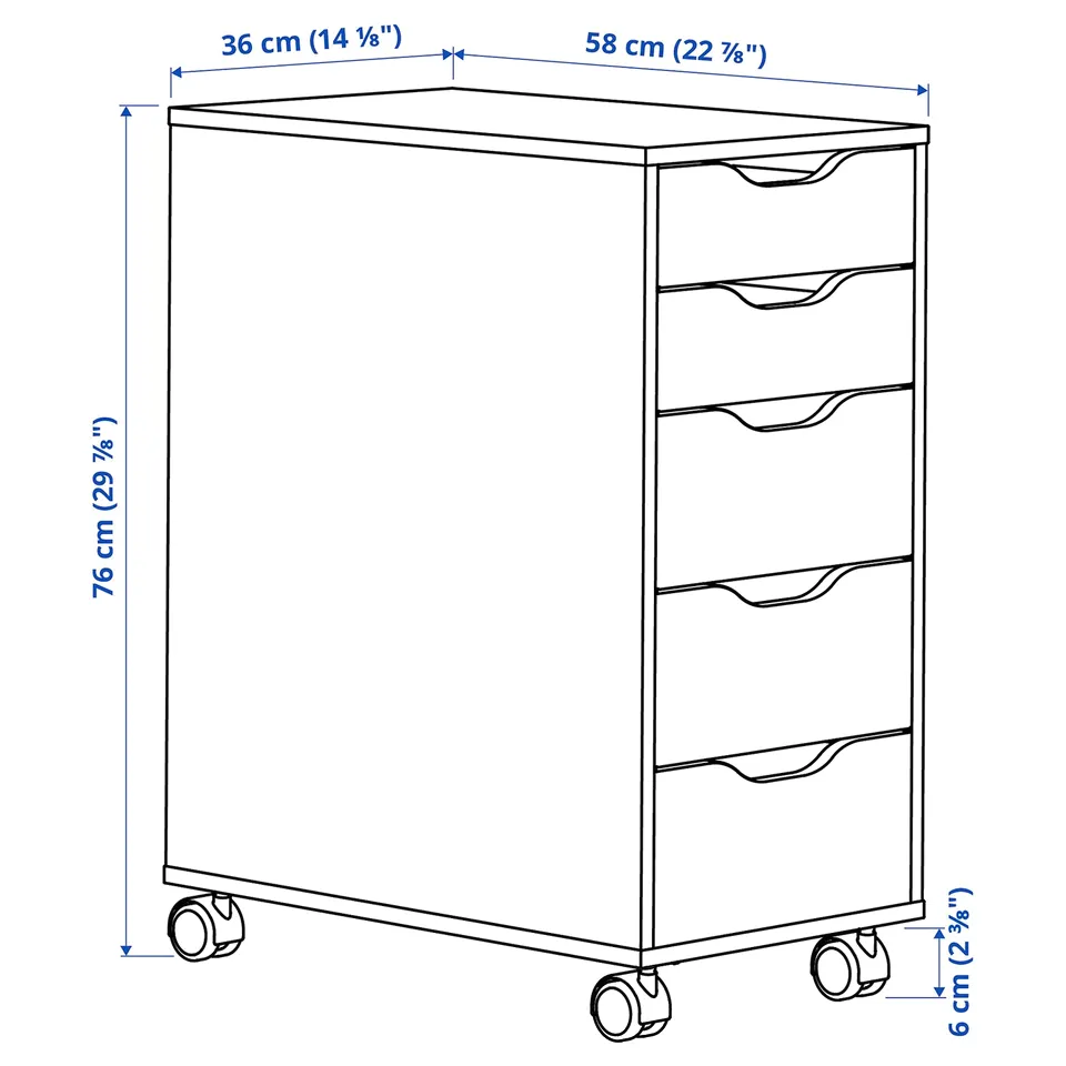 part: ALEX drawer unit on castors