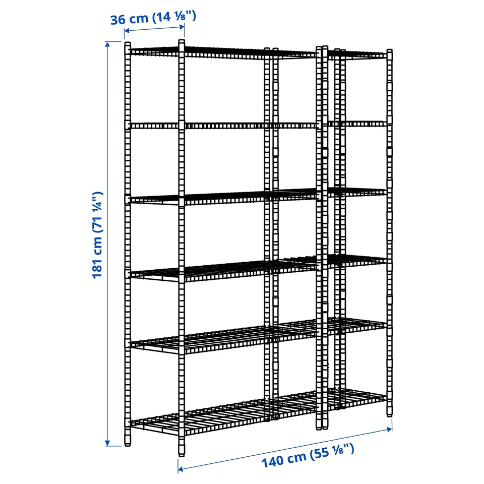 Illustration with measurements for the product: OMAR.