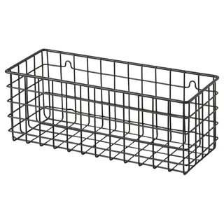 BLECKSJÖN wall basket, black, 31x12x12 cm