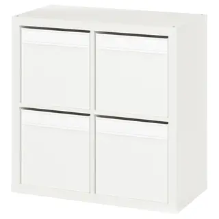 KALLAX shelving unit, white/Dröna white, Width 76.5 x Depth 39.0 x Height 76.5 cm