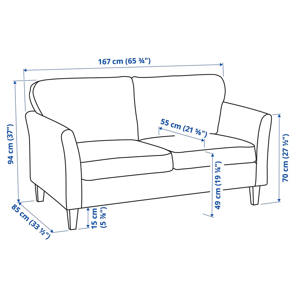 Illustration with measurements for the product: EKHOLMA.