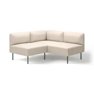 LILLEHEM modular corner sofa, 2-seat, Vissle beige/metal, Depth 76 x Height 73 cm
