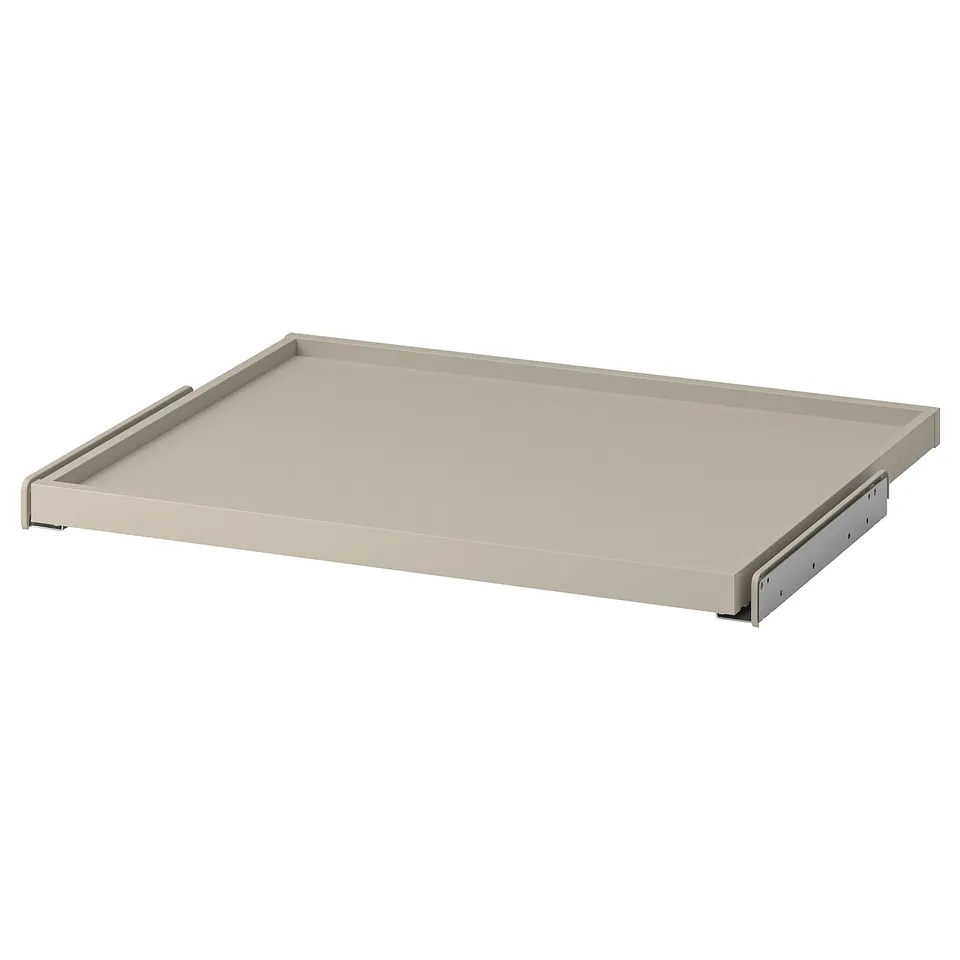 KOMPLEMENT beige pull-out tray, fiberboard, smooth edges, soft-close.