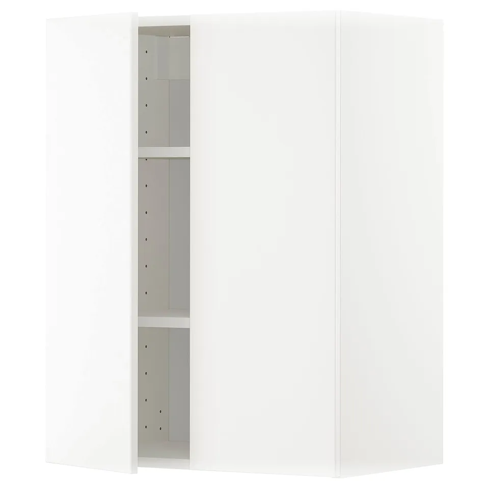 Ikea METOD white kitchen cabinet, sleek modern design, 3 adjustable shelves.