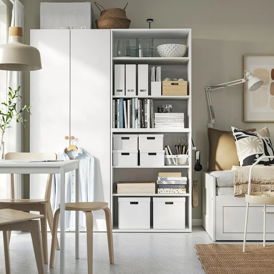 LASTARE Shelving combination, white, 80x42x101 cm
