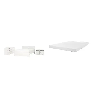 SONGESAND/ÅKLABBEN Bed with 12cm thick mattress, latex, 5 comfort zones, medium firm