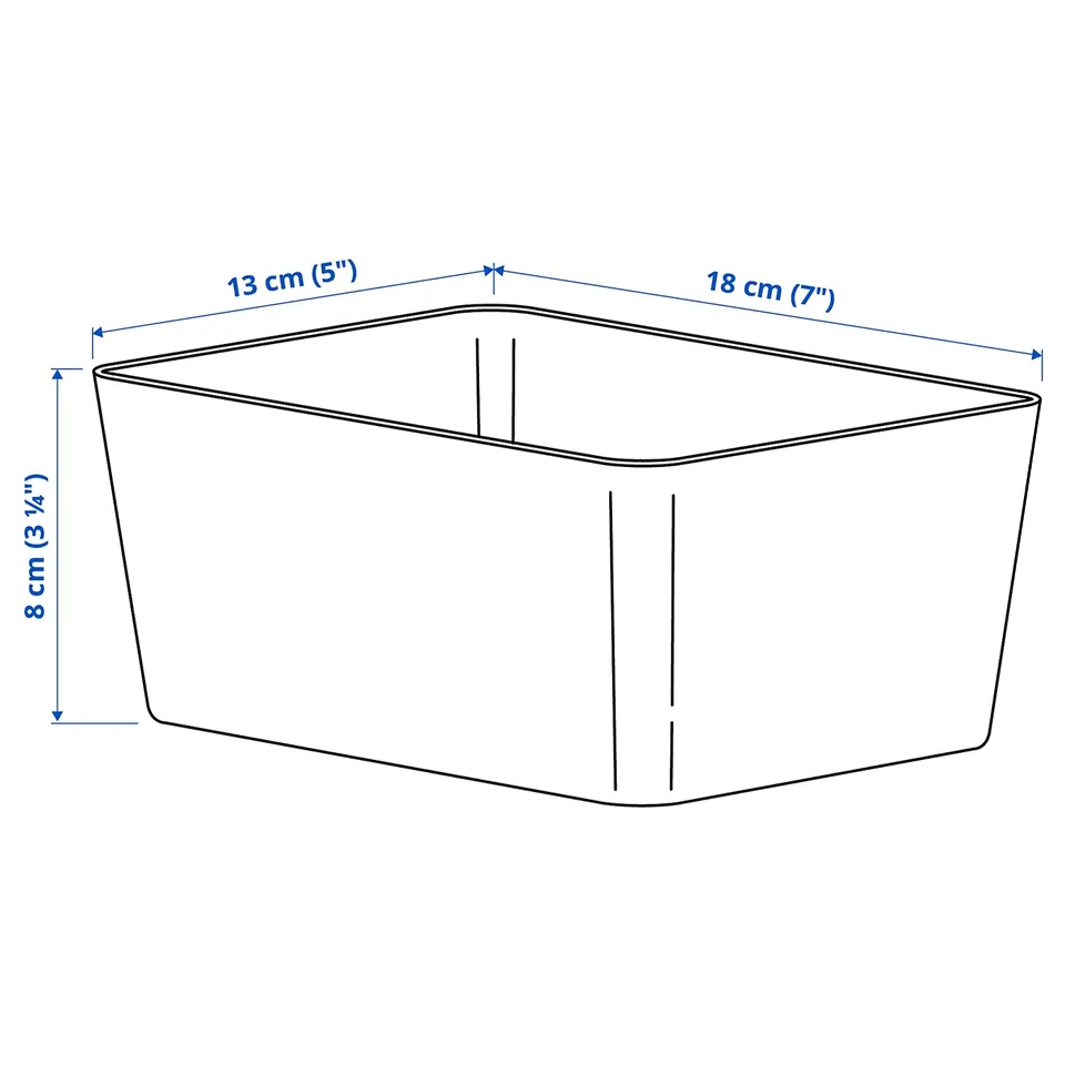 KUGGIS Box, white, 13x18x8 cm