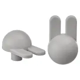 GREJSIMOJS knob, light grey/bunny, 38 mm