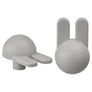 GREJSIMOJS knob, light grey/bunny, 38 mm