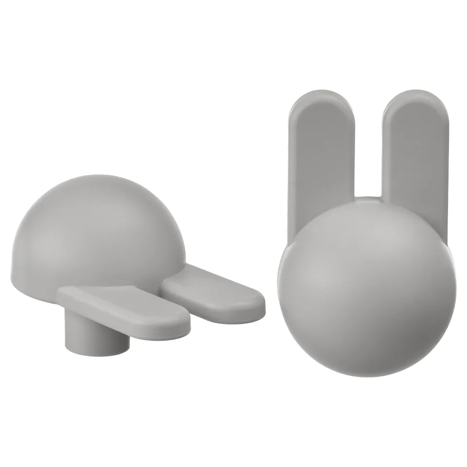 GREJSIMOJS Knob, light grey/bunny, 38 mm
