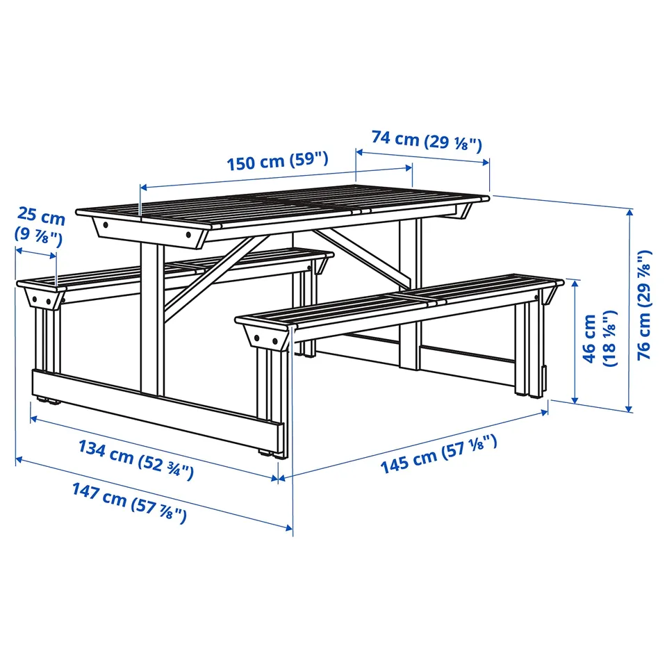 Illustration with measurements for the product: LERHOLMEN.