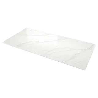 LOCKEBO custom made worktop, off-white grey/brown/marble effect glass composite, Length 100 cm