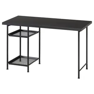 LAGKAPTEN / SPÄND desk, black-brown/black, 120x60 cm