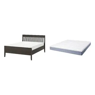 IDANÄS/VALLBERGET Bed with 21cm thick mattress, coir, pocket sprung, super firm