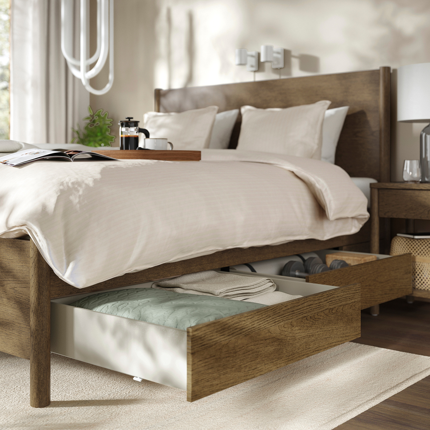 part: TONSTAD bed frame with storage