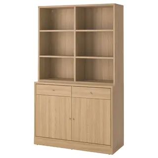 TONSTAD storage combination, oak veneer, 121x47x201 cm