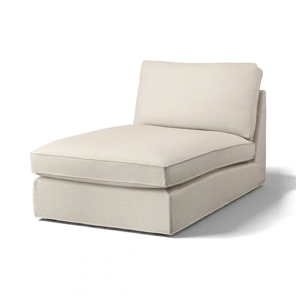KIVIK chaise: beige, plush, l-shape, modern, comfortable, upholstered.