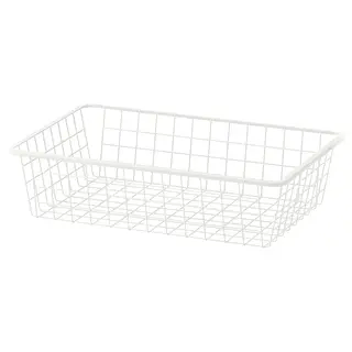 HJÄLPA wire basket, white, Width 53.8 x Depth 36 x Height 13 cm