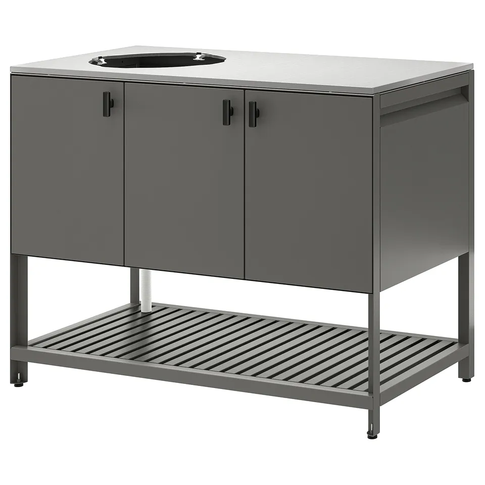 BÅTSKÄR Unit for sink, outdoor/dark grey, 120x60 cm