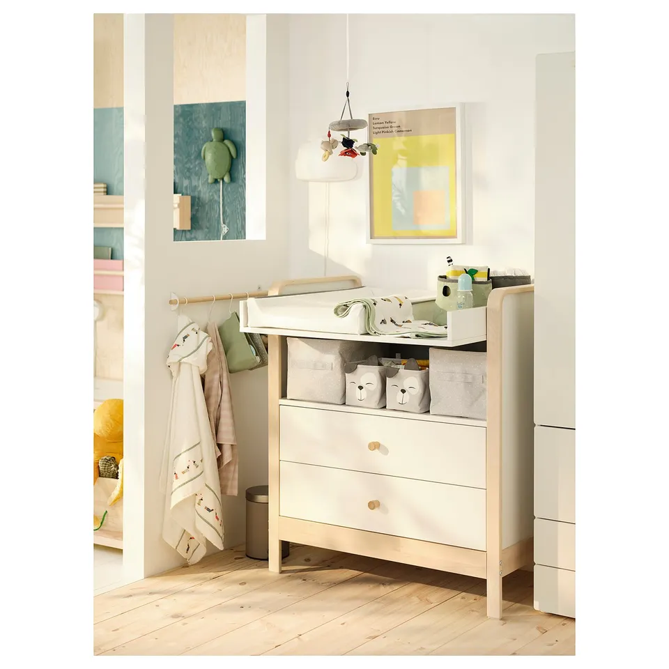 ÄLSKVÄRD Changing table/chest of drawers, birch/white