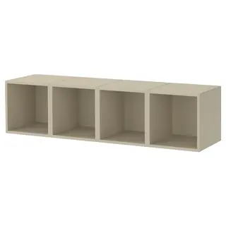 EKET wall-mounted storage combination, beige, Depth 35 x Height 35 x Width 140 cm