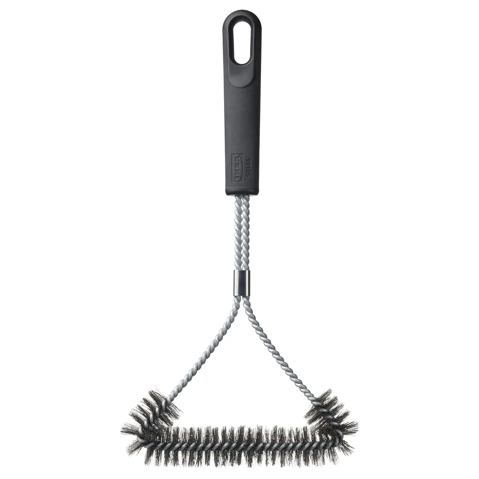 GRILLTIDER Barbecue grill cleaning brush, stainless steel/black, 35 cm