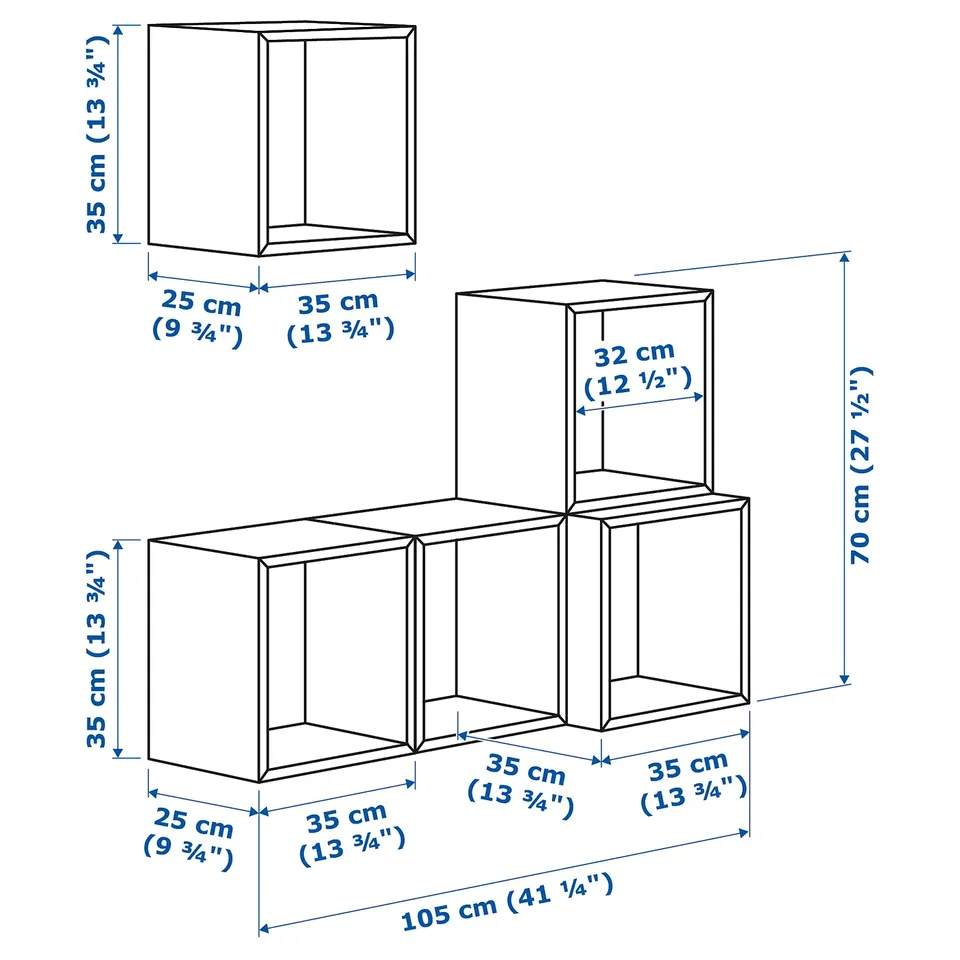 Illustration with measurements for the product: EKET.