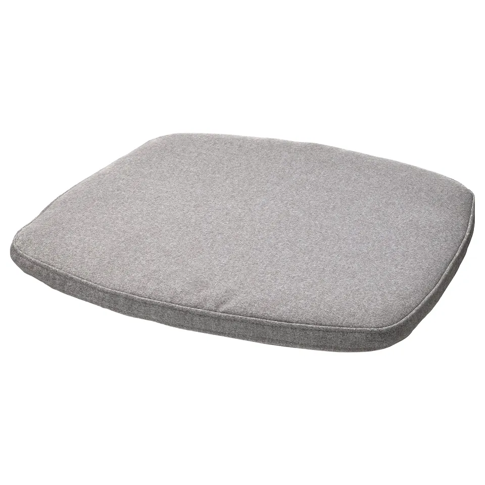 ÄLVGRÄSMAL chair pad, grey, recycled fabric, square.