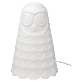 SOLBO table lamp, white/owl, 23 cm