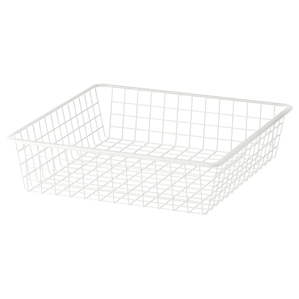 ALTARLIDEN white wire basket, rectangular, grid design, steel material.