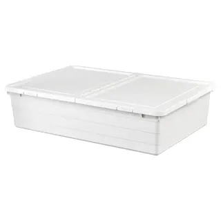 SOCKERBIT storage box with lid, white, 50x77x19 cm