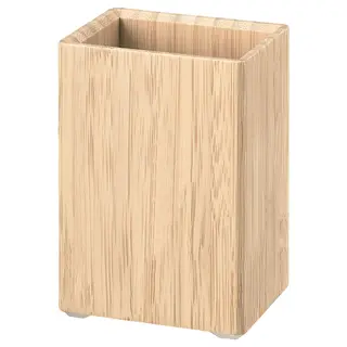 STEGESUND toothbrush holder, light bamboo, Height 12 x Length 8 x Width 6 cm