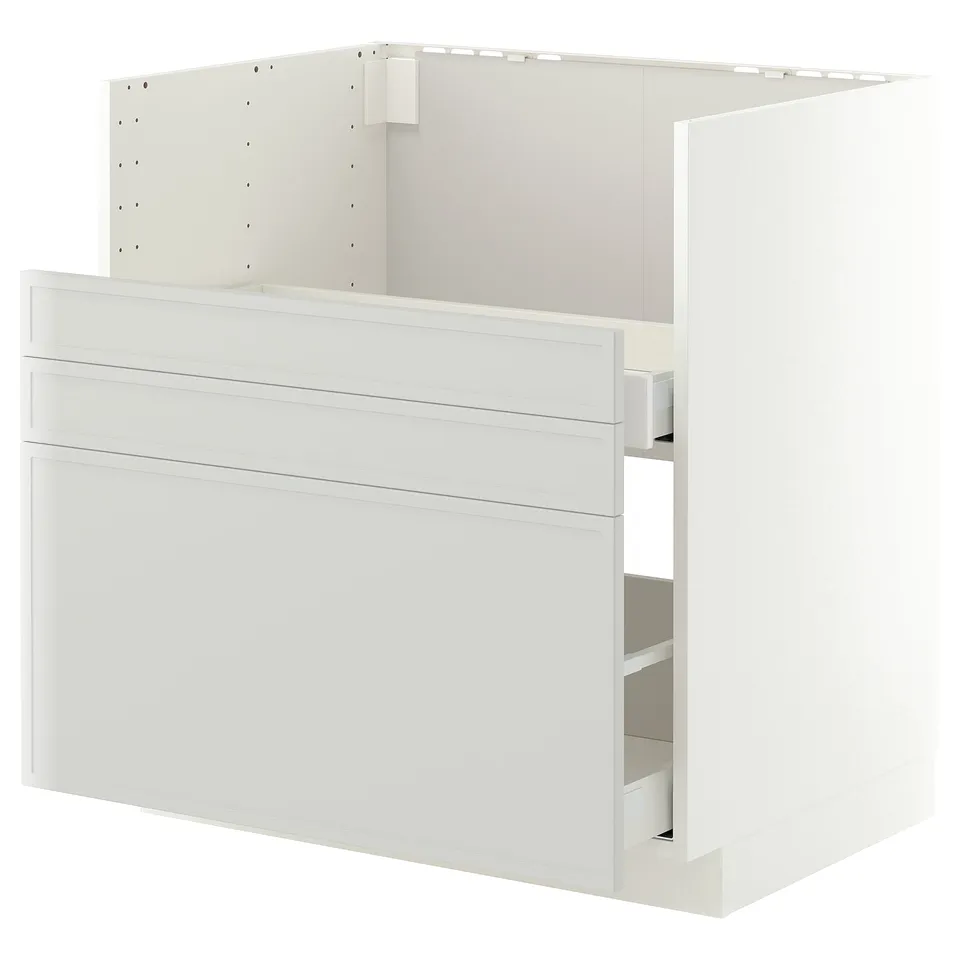 METOD / MAXIMERA Base cab f TALLSJÖN sink, white/Aspudden light grey, 80x60 cm