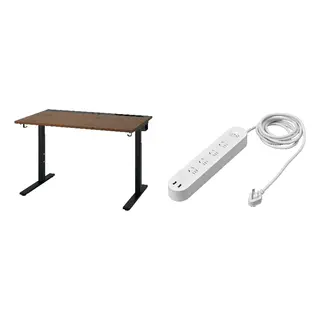 KOPPLA/MITTZON set: desk + 4-way socket with 2 USB ports