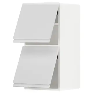 METOD wall cabinet horizontal w 2 doors, white/Voxtorp high-gloss/white, Width 40.0 x Depth 39.1 x Height 80.0 cm